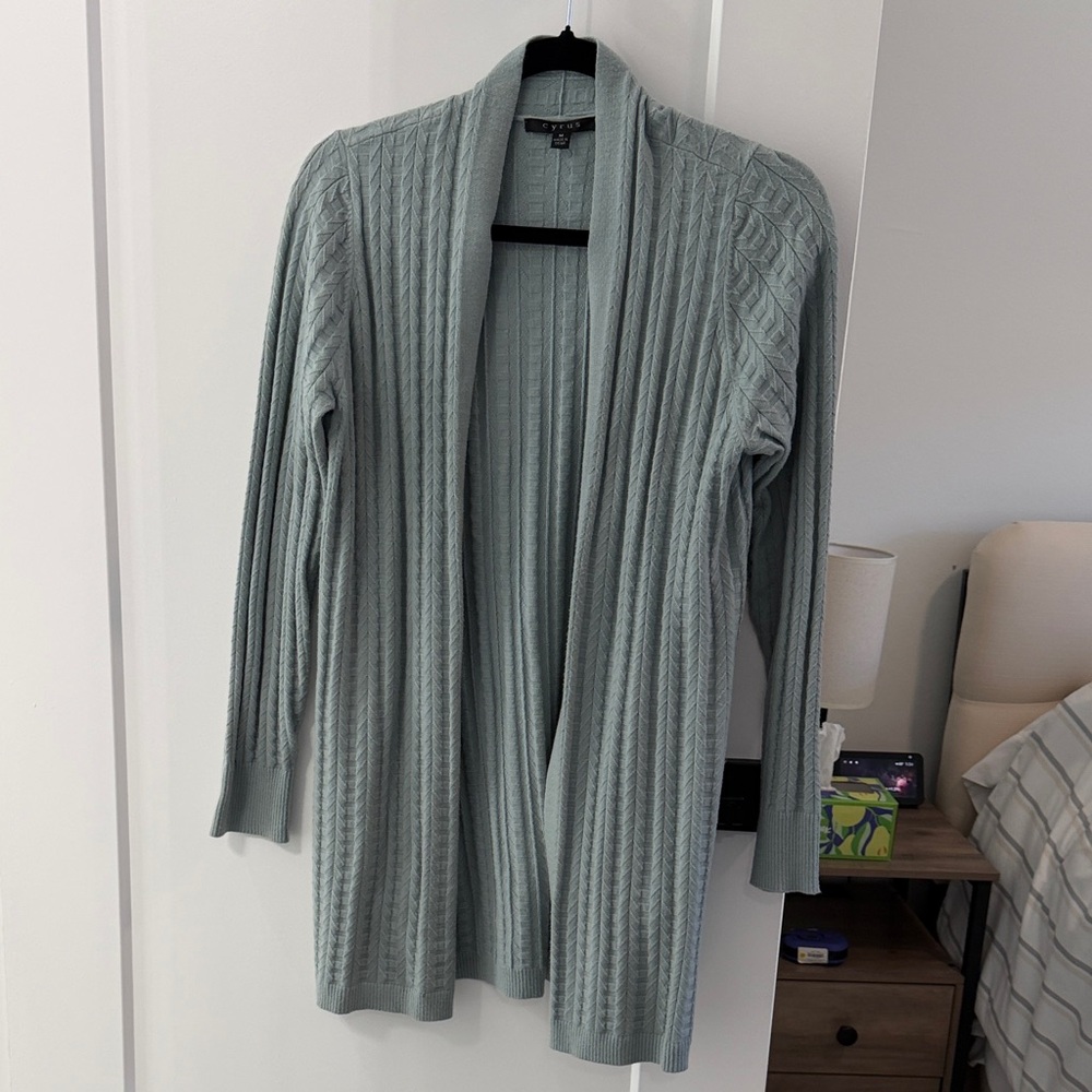 Cyrus Women's Light Blue Open Front Cardigan